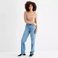 a.n.a Womens Round Neck Long Sleeve T-Shirt