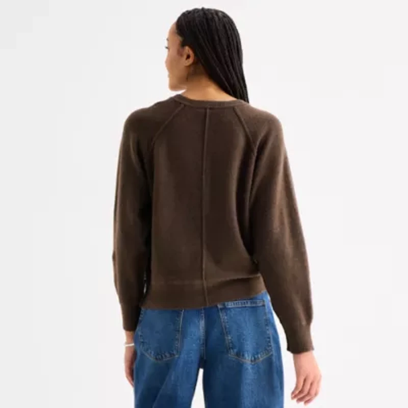 a.n.a Womens Henley Neck Long Sleeve Pullover Sweater