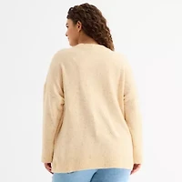 a.n.a Plus Womens Crew Neck Long Sleeve Pullover Sweater