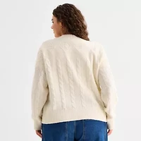 a.n.a Womens V Neck Long Sleeve Button Plus Cardigan