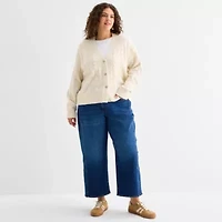 a.n.a Womens V Neck Long Sleeve Button Plus Cardigan