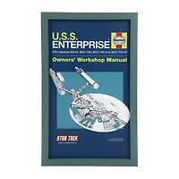Uss Enterprise Owner'S Manual Replica Gray Wooden Frame Wall Art Wall Frame
