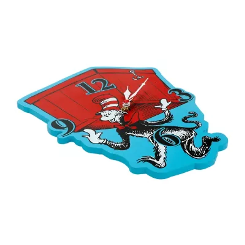 Analog Mdf Wall-Hanging Cat In The Hat House Shaped Wall Clock