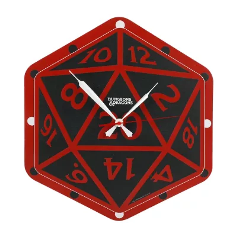 DUNGEONS & DRAGONS Analog Mdf Wall-Hanging D20 Dice Wall Clock