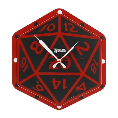 DUNGEONS & DRAGONS Analog Mdf Wall-Hanging D20 Dice Wall Clock