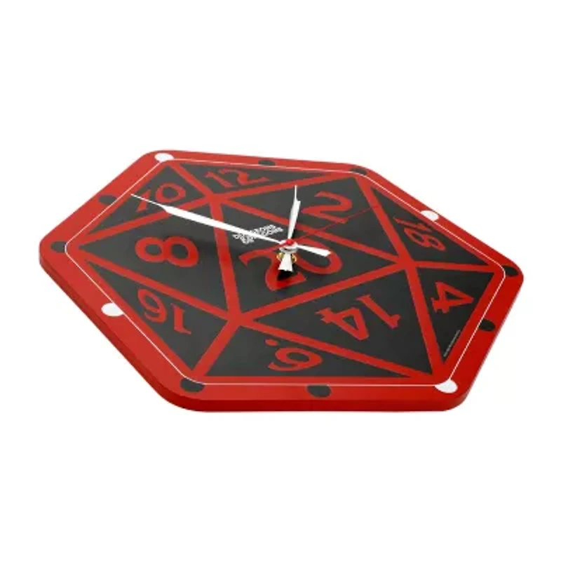 DUNGEONS & DRAGONS Analog Mdf Wall-Hanging D20 Dice Wall Clock