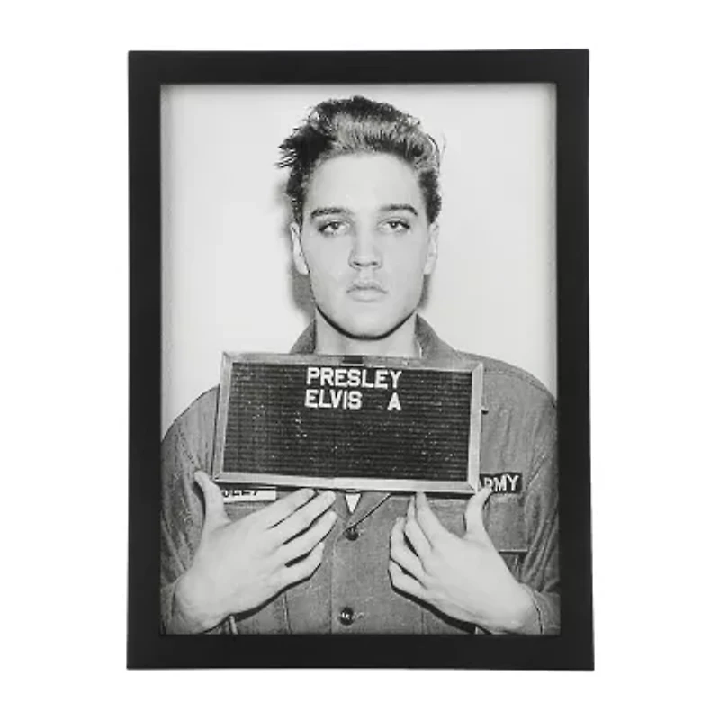 Elvis Presley Mugshot Black Wooden Frame Wall Art Wall Frame