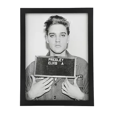Elvis Presley Mugshot Black Wooden Frame Wall Art Wall Frame