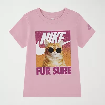 Nike Little Girls Crew Neck Short Sleeve Regular Fit Graphic T-Shirt