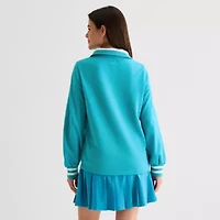 St. John's Bay Womens Mock Neck Long Sleeve Sweatshirt