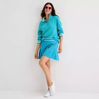 St. John's Bay Womens Mock Neck Long Sleeve Sweatshirt