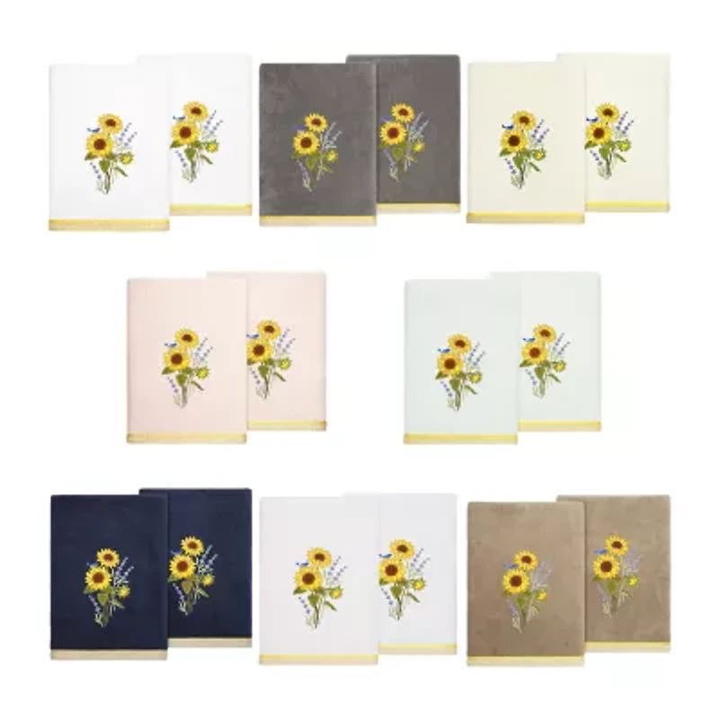 Linum Home Textiles Girasol 2-pc. Embellished Floral Bath Towel