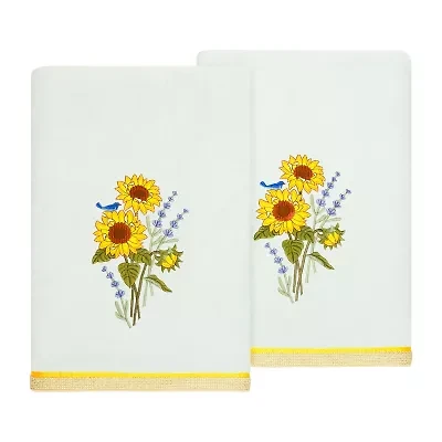 Linum Home Textiles Girasol 2-pc. Embellished Floral Bath Towel