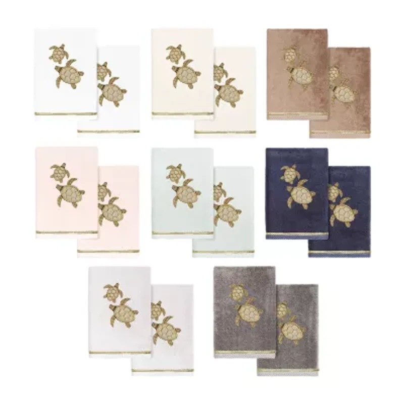 Linum Home Textiles Tortuga 2-pc. Embellished Hand Towel