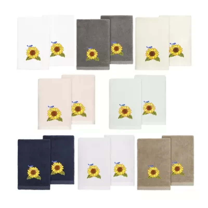 Linum Home Textiles Girasol 2-pc. Embellished Fingertip Towel