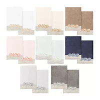 Linum Home Textiles Shell Row 2-pc. Embellished Bath Towel