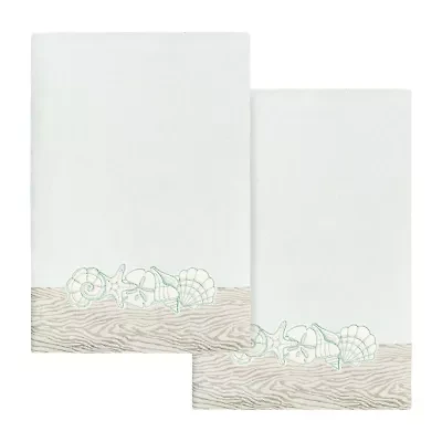 Linum Home Textiles Shell Row 2-pc. Embellished Bath Towel
