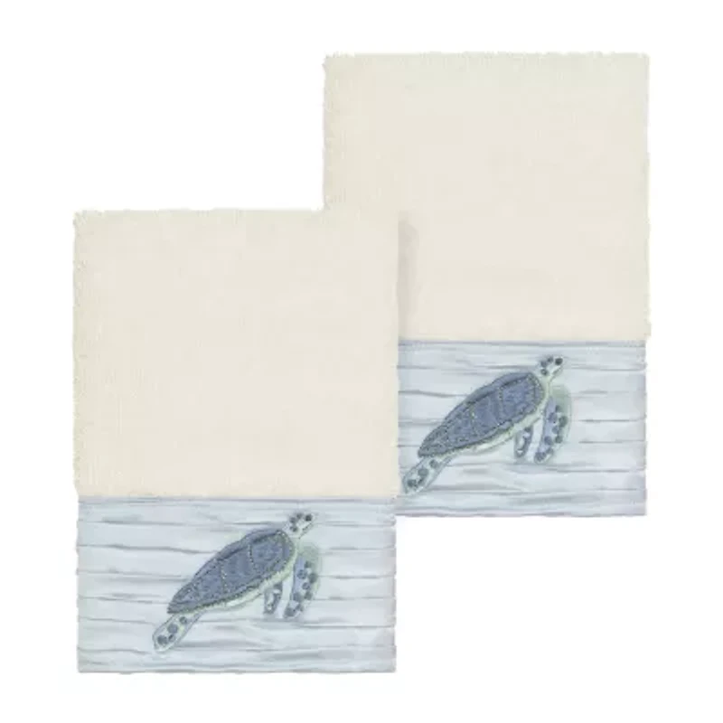 Linum Home Textiles Mia 2-pc. Embellished Washcloth