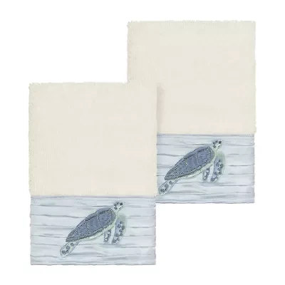 Linum Home Textiles Mia 2-pc. Embellished Washcloth
