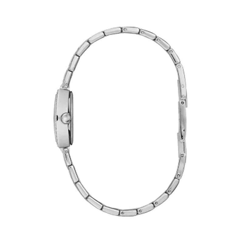 Caravelle Designed By Bulova Womens Crystal Accent Silver Tone Stainless Steel Bracelet Watch 43l204