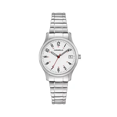 Caravelle Designed By Bulova Womens Silver Tone Stainless Steel Bracelet Watch 43m119