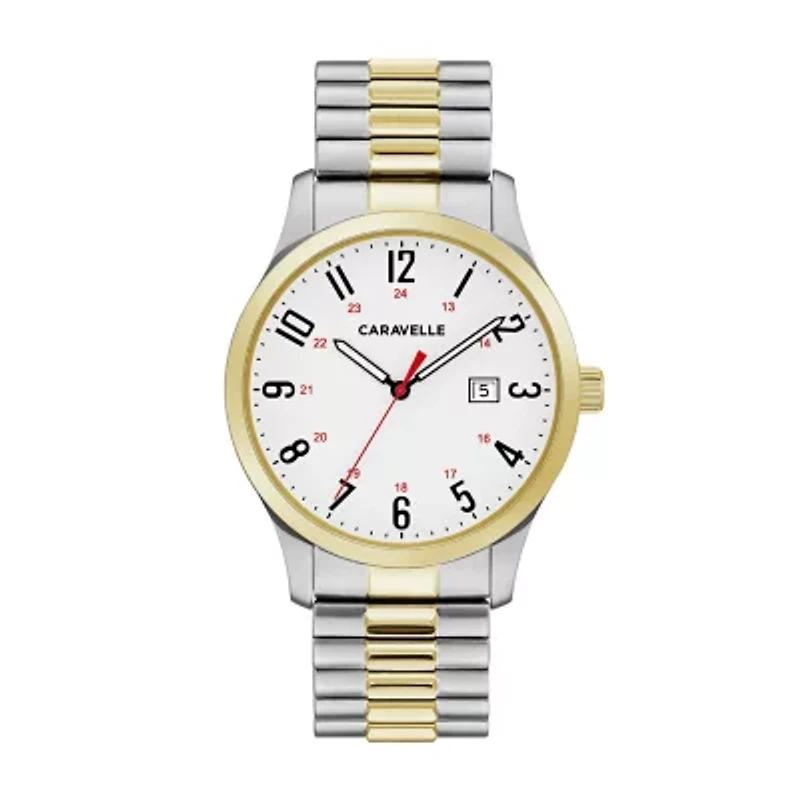 Caravelle Designed By Bulova Mens Two Tone Stainless Steel Bracelet Watch 45b147