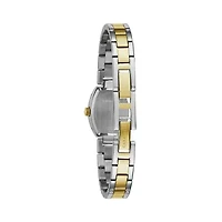 Caravelle Designed By Bulova Womens Crystal Accent Two Tone Stainless Steel Bracelet Watch 45l168