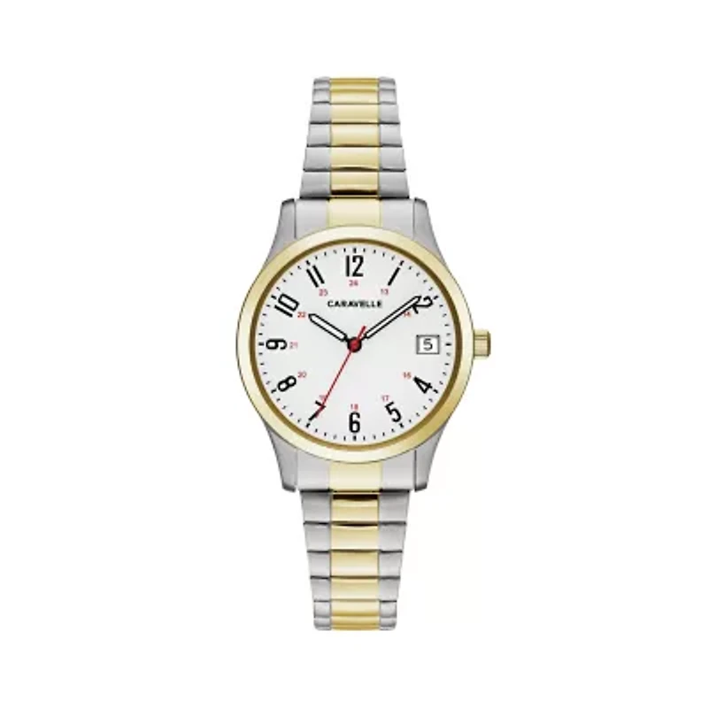 Caravelle Designed By Bulova Womens Two Tone Stainless Steel Bracelet Watch 45m111