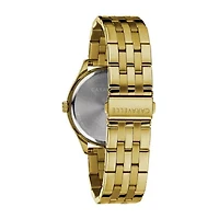 Caravelle Designed By Bulova Mens Gold Tone Stainless Steel Bracelet Watch 44b121