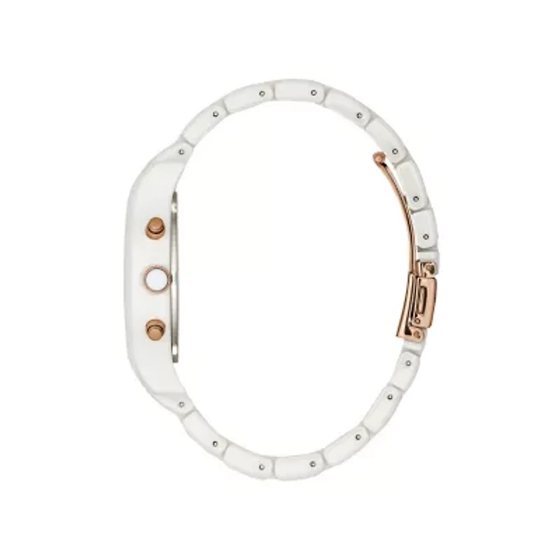 Caravelle Designed By Bulova Womens Chronograph White Bracelet Watch 45l174