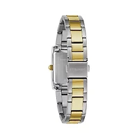 Caravelle Designed By Bulova Womens Two Tone Stainless Steel Bracelet Watch 45l167