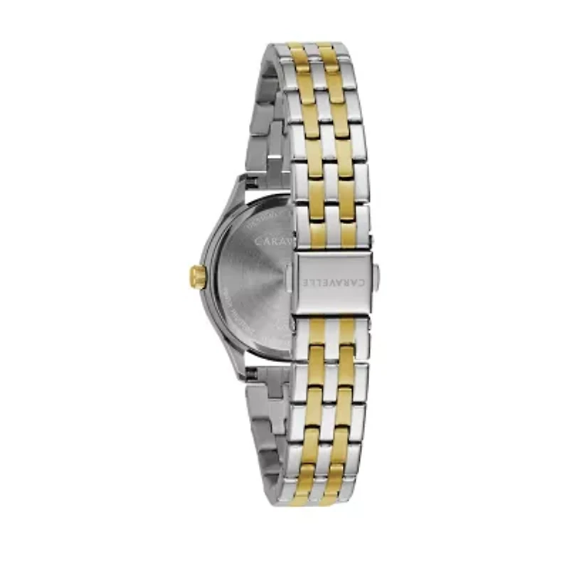 Caravelle Designed By Bulova Womens Two Tone Stainless Steel Bracelet Watch 45m112