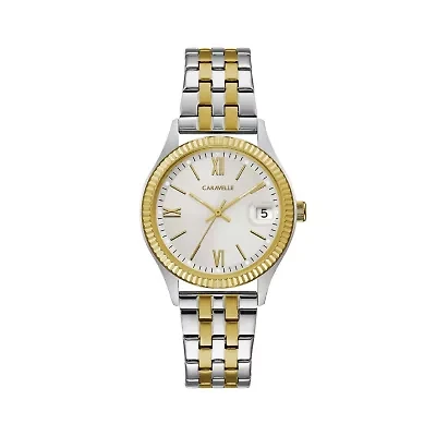 Caravelle Designed By Bulova Womens Two Tone Stainless Steel Bracelet Watch 45m112