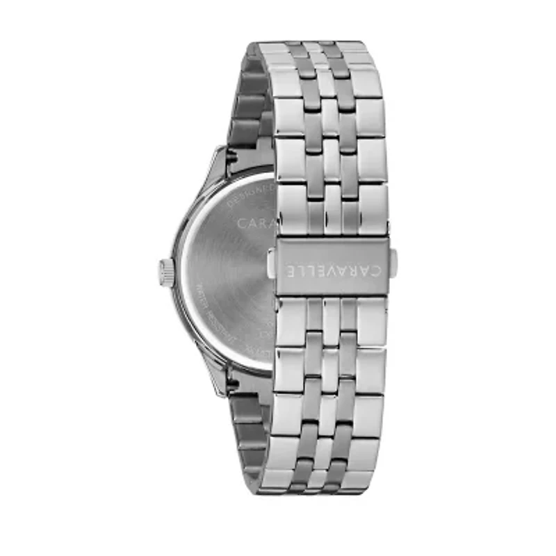 Caravelle Designed By Bulova Mens Silver Tone Stainless Steel Bracelet Watch 43b158