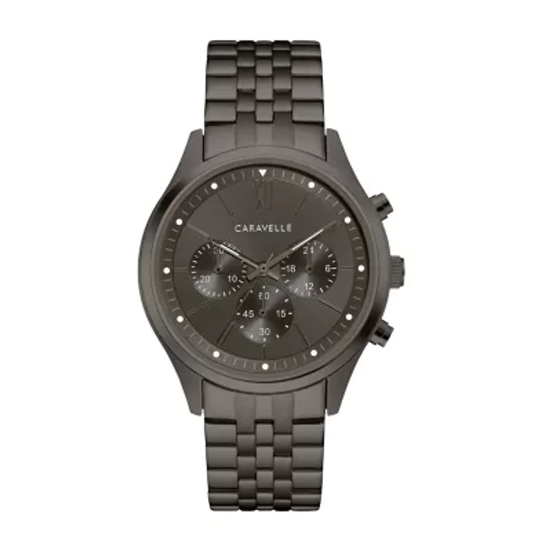 Caravelle Designed By Bulova Mens Chronograph Stainless Steel Bracelet Watch 45a141