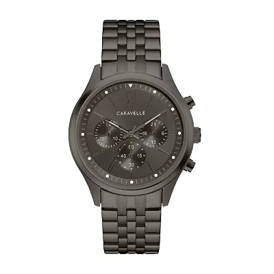 Caravelle Designed By Bulova Mens Chronograph Stainless Steel Bracelet Watch 45a141