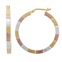 Womens 18K Gold Over Silver 34.9mm Hoop Earrings