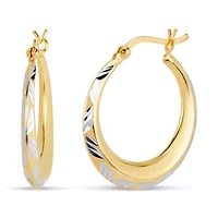 18K Gold Over Silver Hoop Earrings