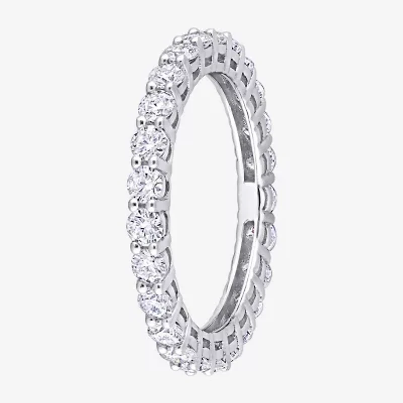 Womens 2.5MM 1 1/2 CT. T.W. Lab Created White Moissanite 10K Gold Eternity Band