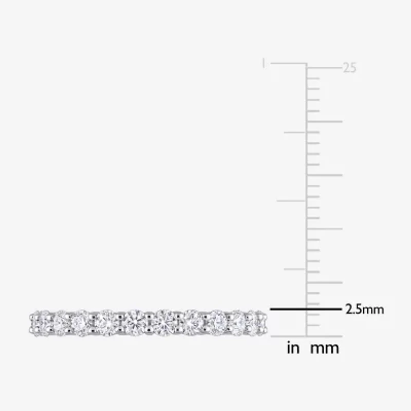 Womens 2.5MM 1 1/2 CT. T.W. Lab Created White Moissanite 10K Gold Eternity Band