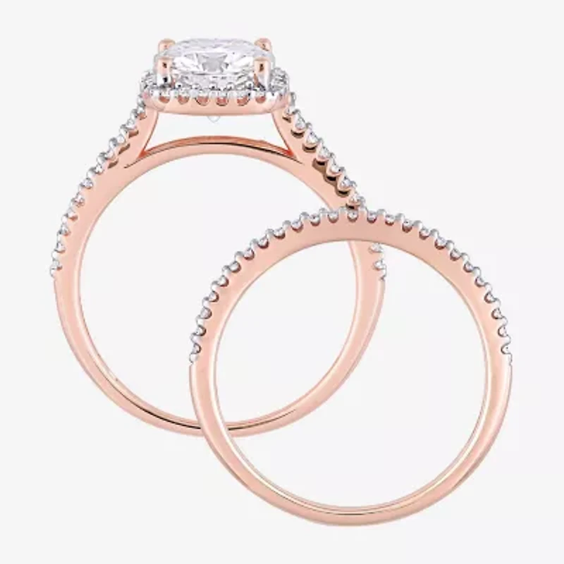 Womens 1/3 CT. T.W. Lab Created White Moissanite 14K Rose Gold Bridal Set