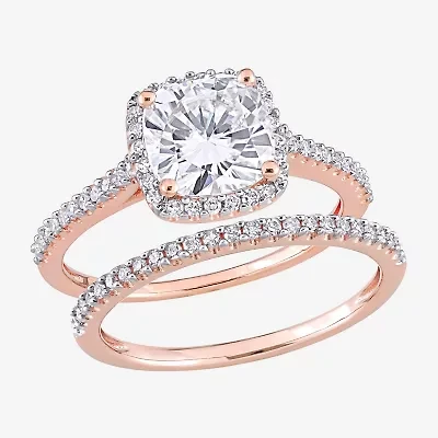 Womens 1/3 CT. T.W. Lab Created White Moissanite 14K Rose Gold Bridal Set