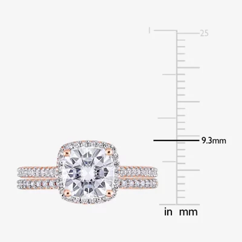 Womens 1/3 CT. T.W. Lab Created White Moissanite 14K Rose Gold Bridal Set