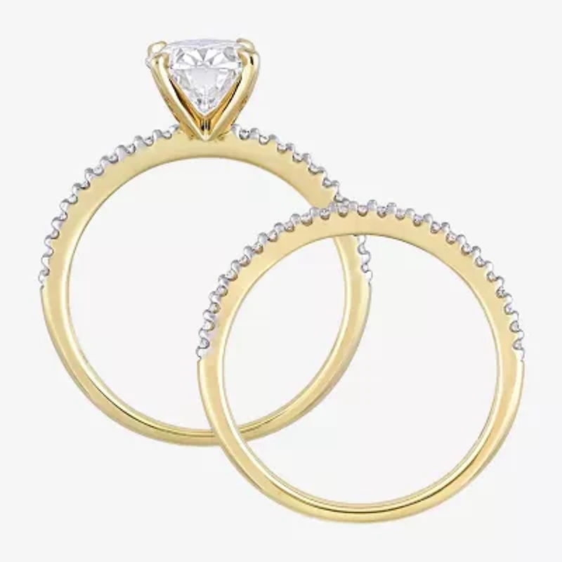 Womens 1/ CT. T.W. Lab Created White Moissanite 14K Gold Bridal Set
