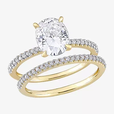 Womens 1/ CT. T.W. Lab Created White Moissanite 14K Gold Bridal Set