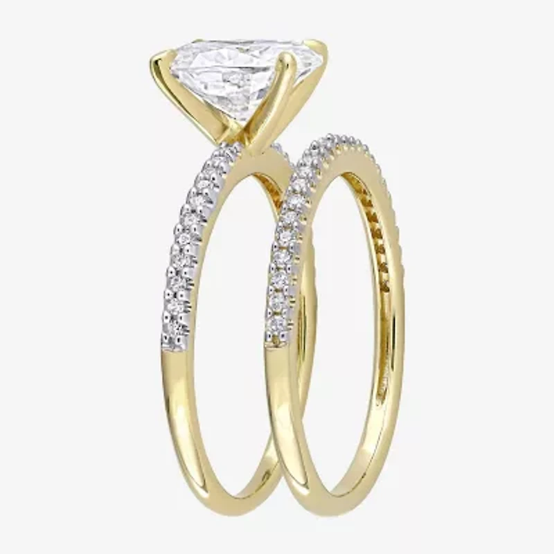 Womens 1/ CT. T.W. Lab Created White Moissanite 14K Gold Bridal Set