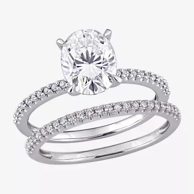 Womens 1/ CT. T.W. Lab Created White Moissanite 14K Gold Bridal Set