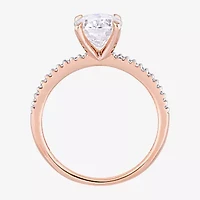 Womens 1/10 CT. T.W. Lab Created White Moissanite 14K Rose Gold Engagement Ring