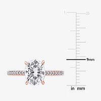 Womens 1/10 CT. T.W. Lab Created White Moissanite 14K Rose Gold Engagement Ring