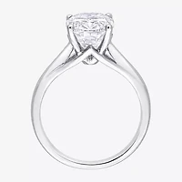 Womens Lab Created White Moissanite 10K Gold Solitaire Engagement Ring